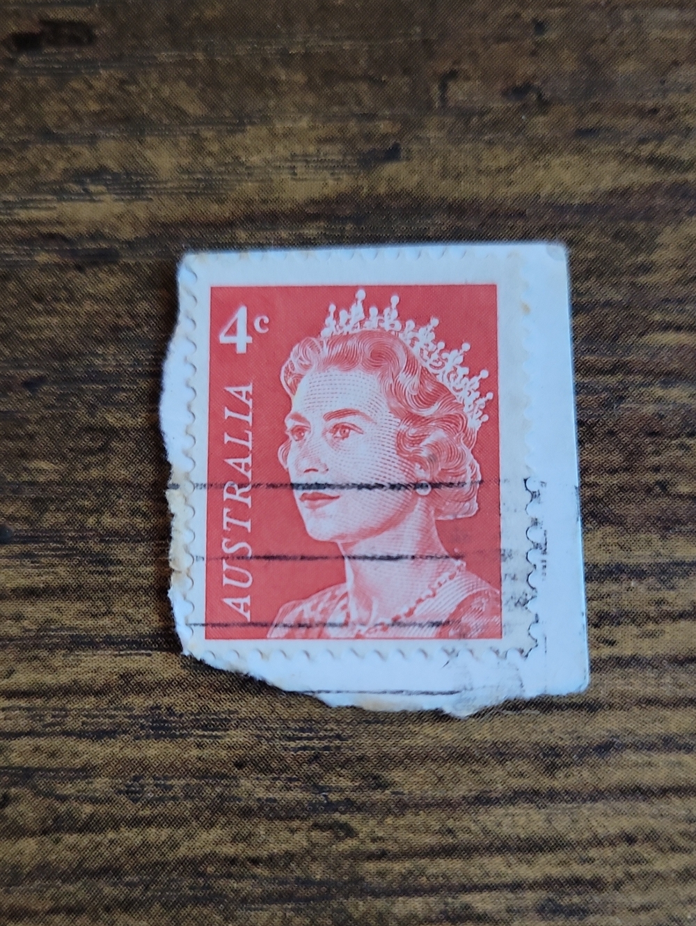 Australia Red Vintage Stamp Art Print